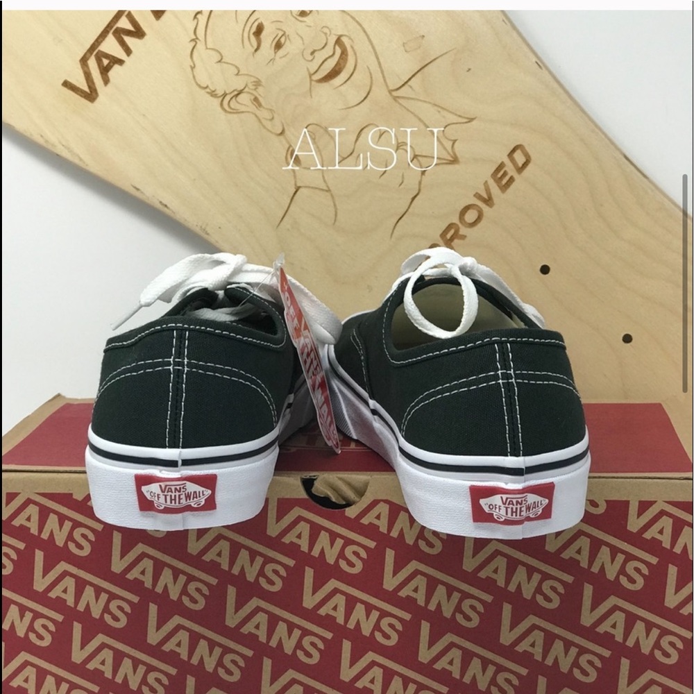 VANS Authentic Scarab Dark Green White W - Picture 3 of 7